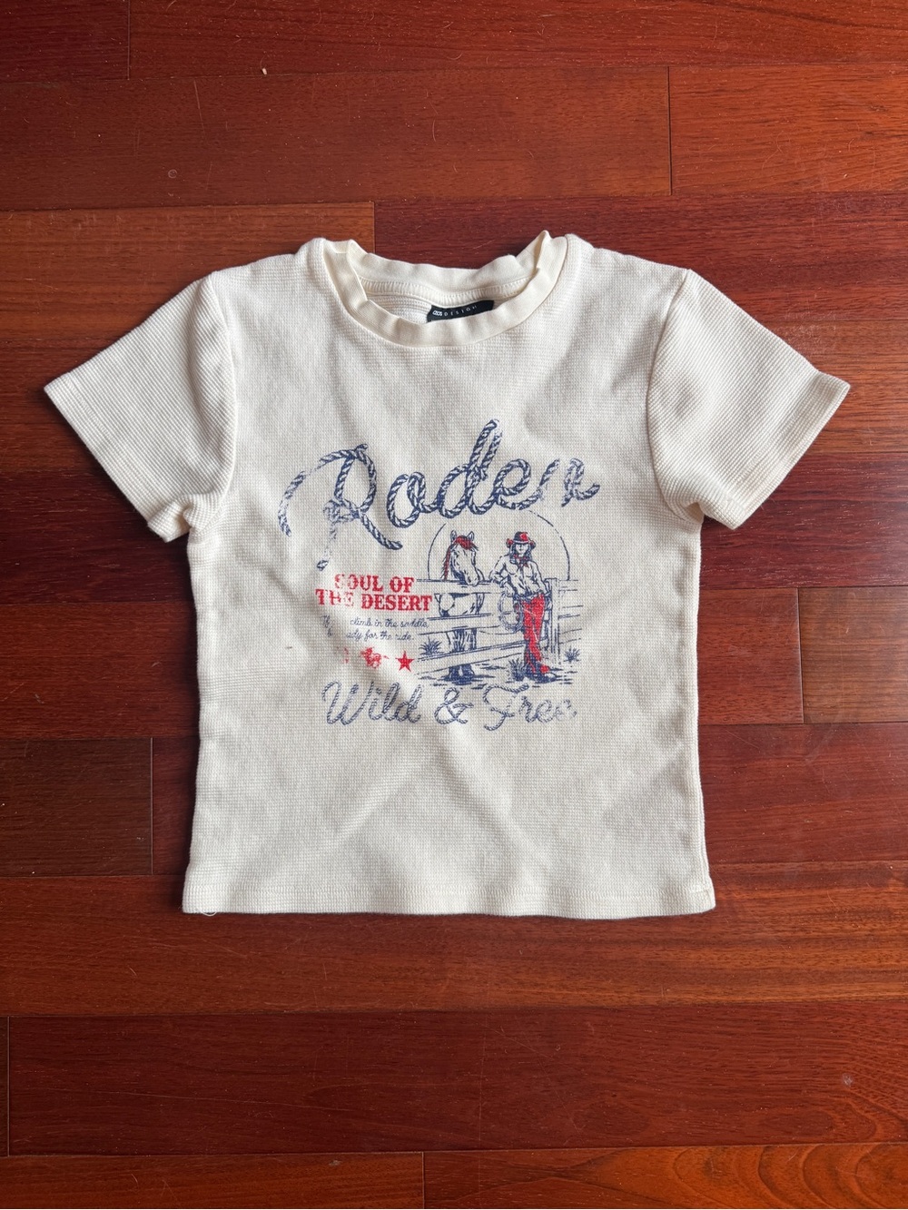 Waffle Baby Tee with Cowboy Design